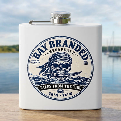 Tales from the Tide Flask - 6oz Stainless Steel Hip Flask