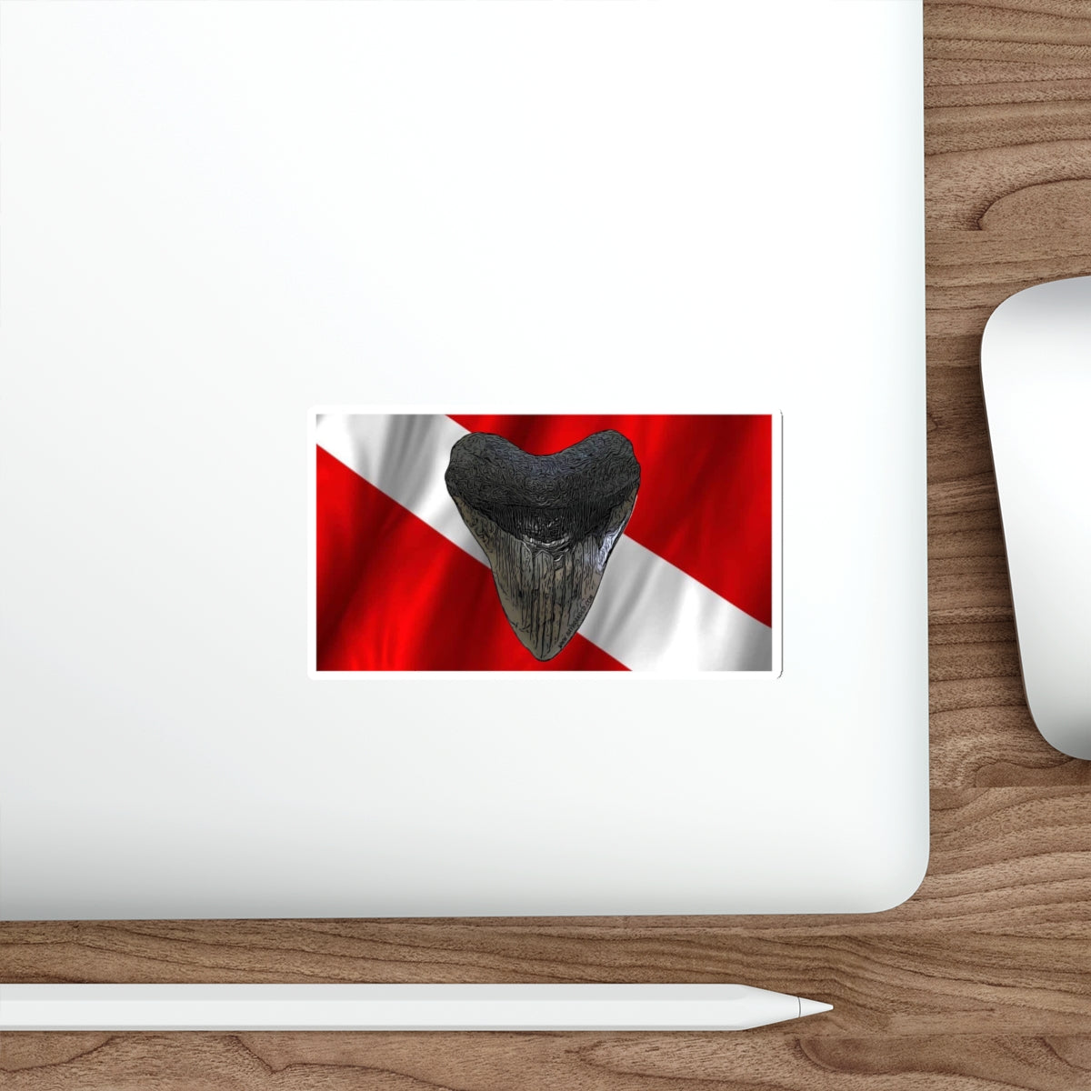 Bay Branded Dive Flag Sticker - Megalodon Tooth