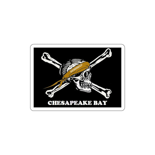 Bay Branded Pirate Skull Sticker - Tan Bandanna