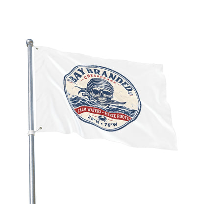 Calm Waters Fierce roots Pirate Flag