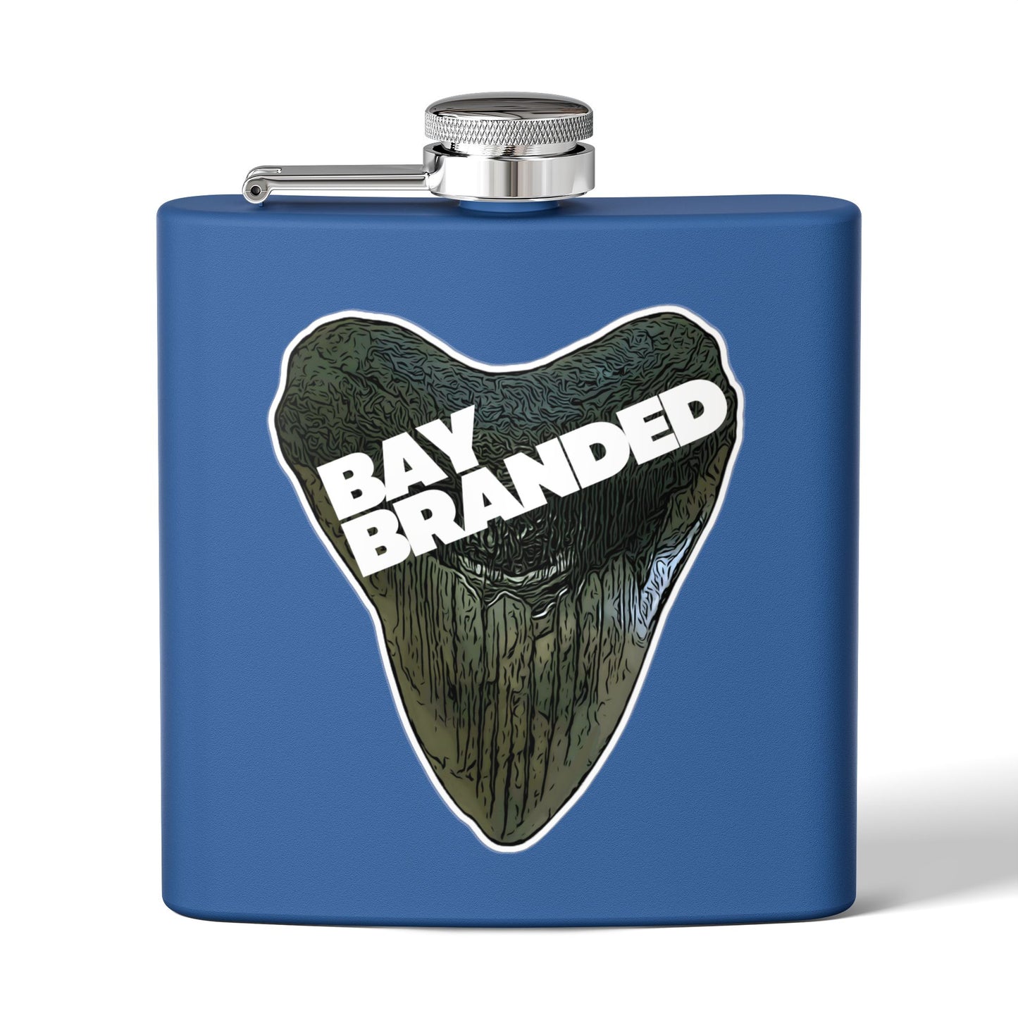 Bay Branded Megalodon Logo Flask - 6oz Stainless Steel Flask