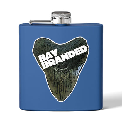 Bay Branded Megalodon Logo Flask - 6oz Stainless Steel Flask