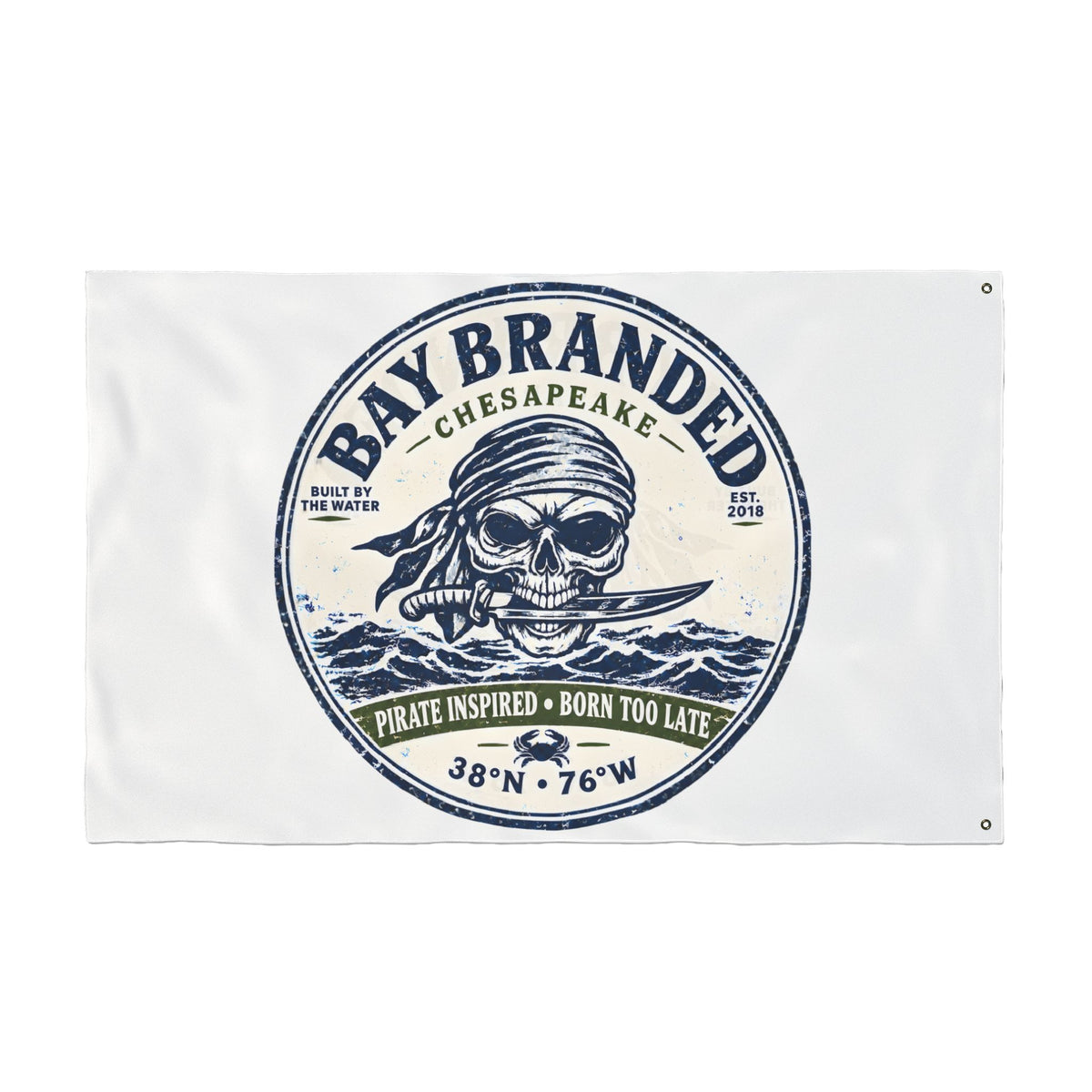 Pirate Inspired Born Too Late Flag
