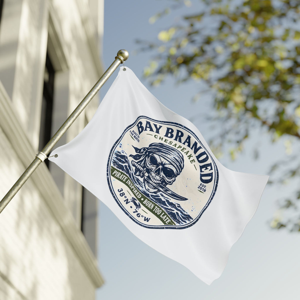 Pirate Inspired Born Too Late Flag