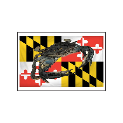 Blue Crab MD Flag Scented Soy Candles with Black Lid, (4 and 9oz)