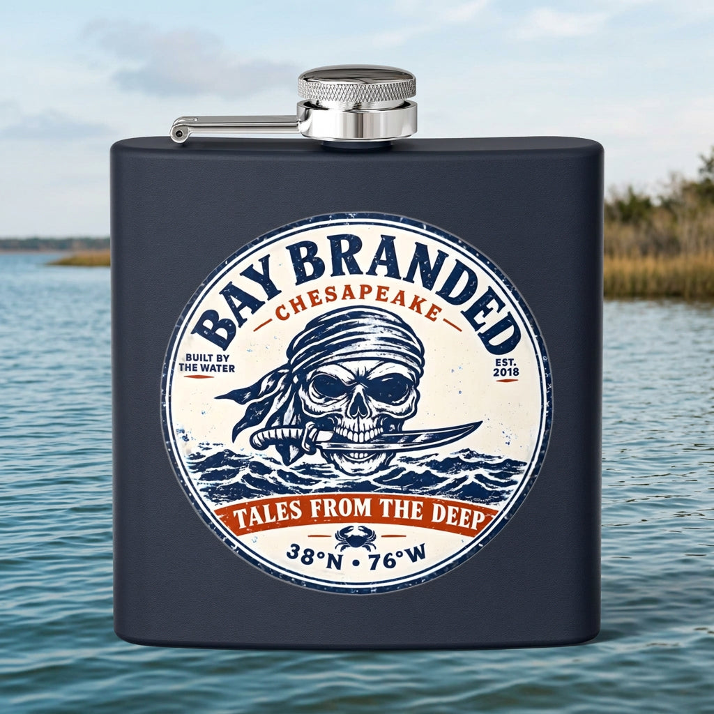 Tales from the Deep Flask - 6oz Stainless Steel Hip Flask