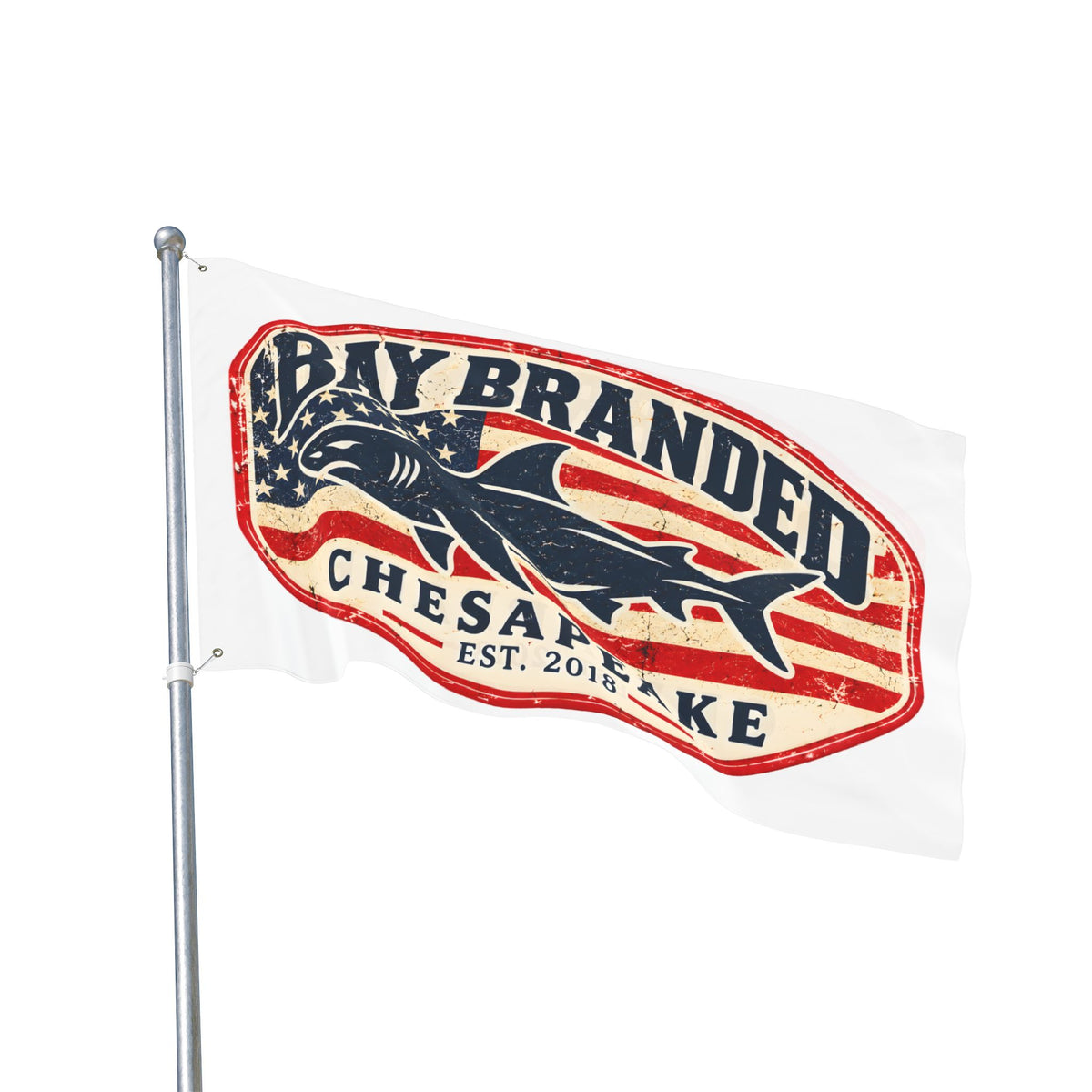 American Megalodon Bay Branded Flag