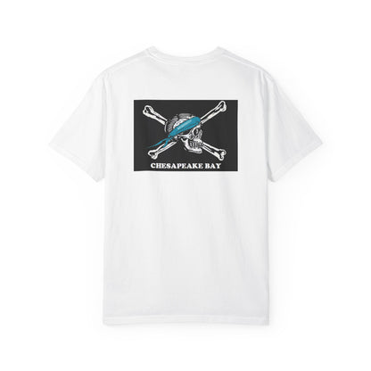 Chesapeake Bay Branded T-Shirt — Nautical Pirate Skull Design