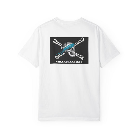 Chesapeake Bay Branded T-Shirt — Nautical Pirate Skull Design
