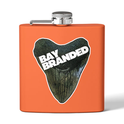 Bay Branded Megalodon Logo Flask - 6oz Stainless Steel Flask