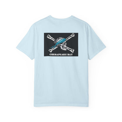 Chesapeake Bay Branded T-Shirt — Nautical Pirate Skull Design