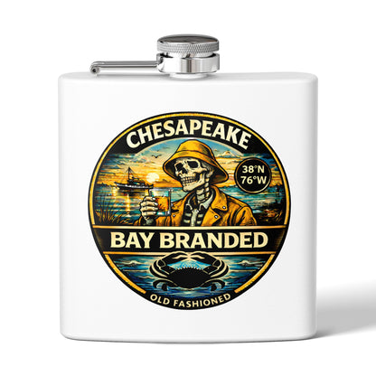 Bay Branded Old Fashioned Flask - 6oz Stainless Steel