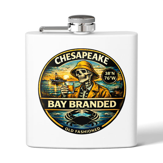 Bay Branded Old Fashioned Flask - 6oz Stainless Steel
