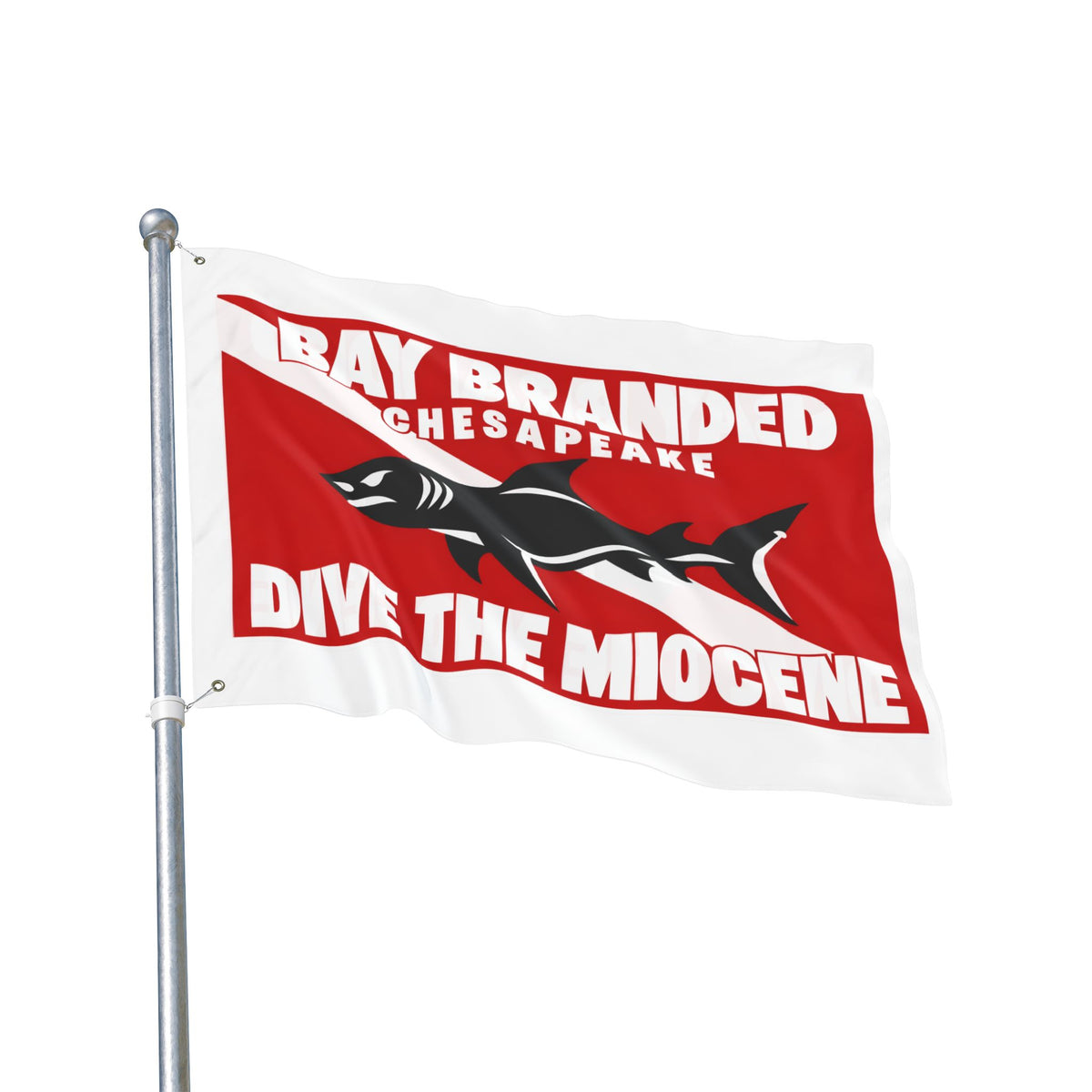 Dive the Miocene Rectangle Flag