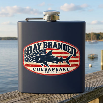 American Flag Megalodon Flask - 6oz Stainless Steel Hip Flask