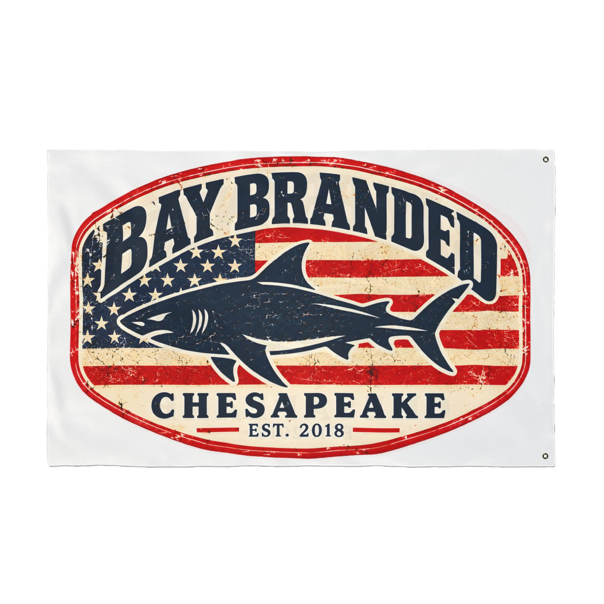 American Megalodon Bay Branded Flag