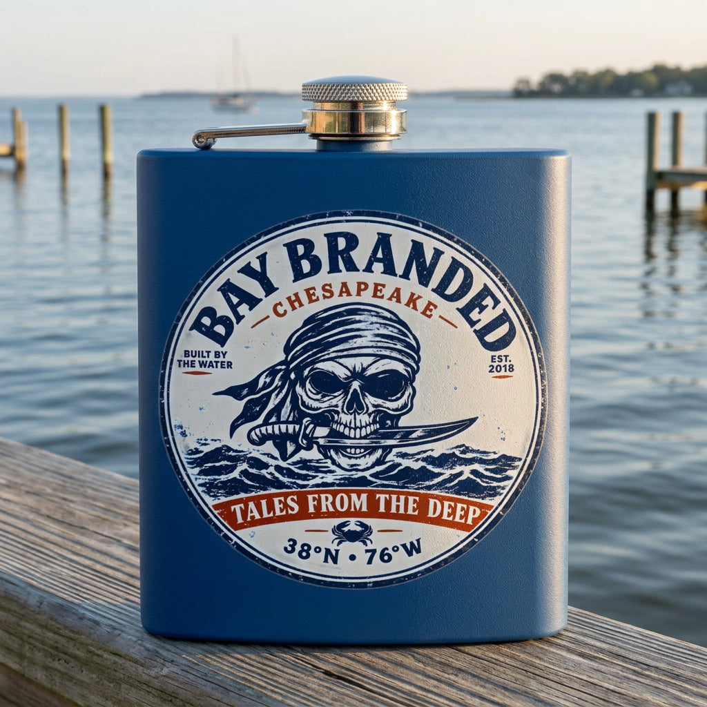 Tales from the Deep Flask - 6oz Stainless Steel Hip Flask