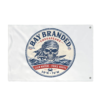 Calm Waters Fierce roots Pirate Flag