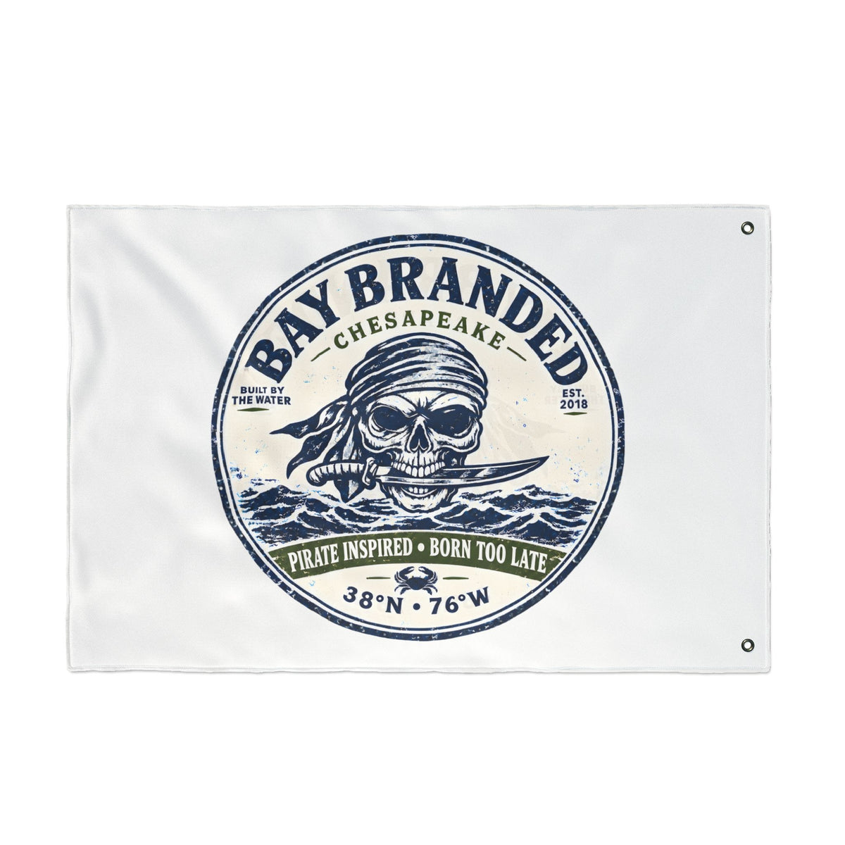 Pirate Inspired Born Too Late Flag