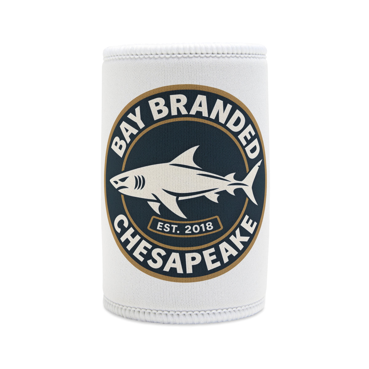 Marine Blue Megalodon Can Koozie