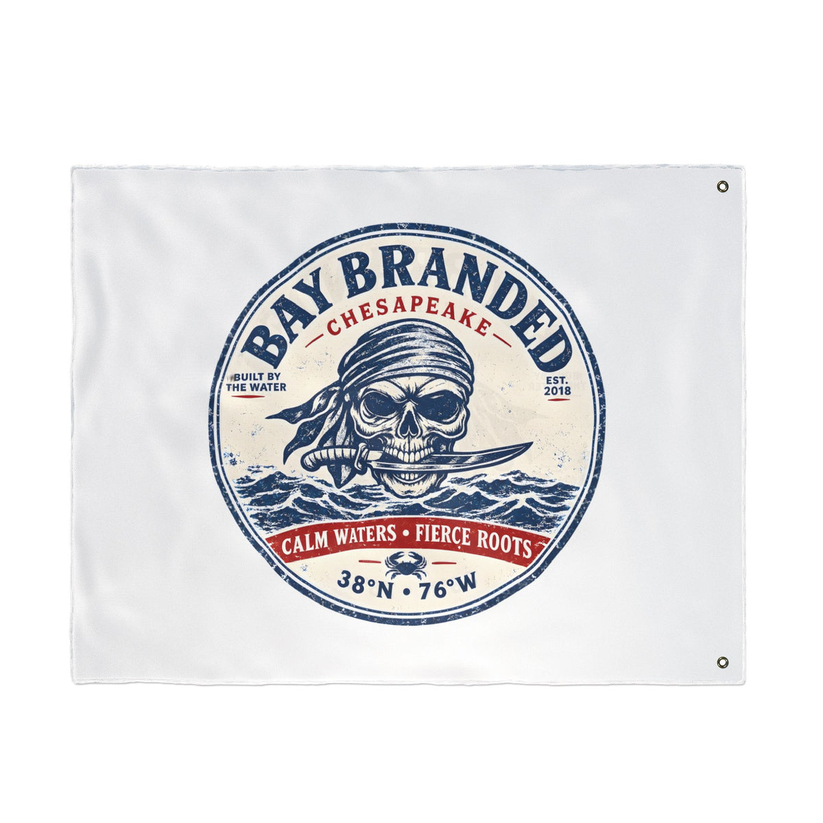Calm Waters Fierce roots Pirate Flag