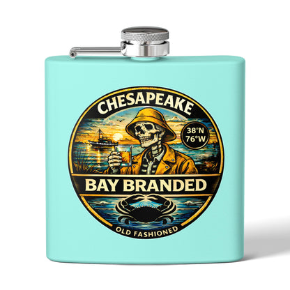 Bay Branded Old Fashioned Flask - 6oz Stainless Steel