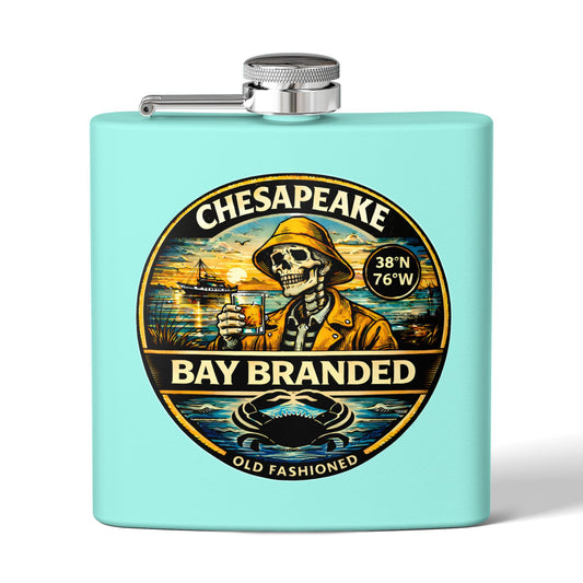 Bay Branded Old Fashioned Flask - 6oz Stainless Steel