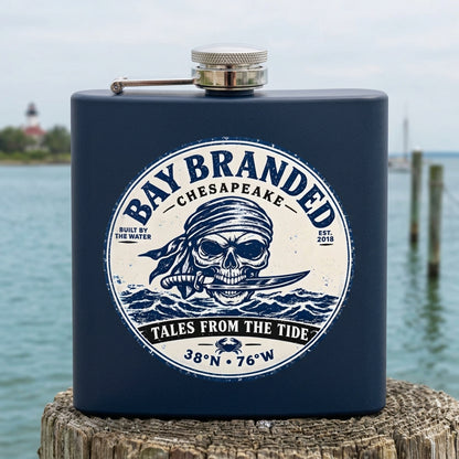 Tales from the Tide Flask - 6oz Stainless Steel Hip Flask