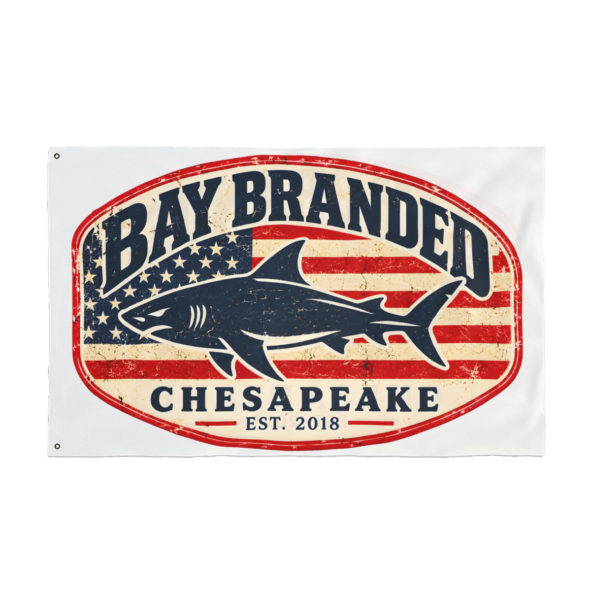 American Megalodon Bay Branded Flag