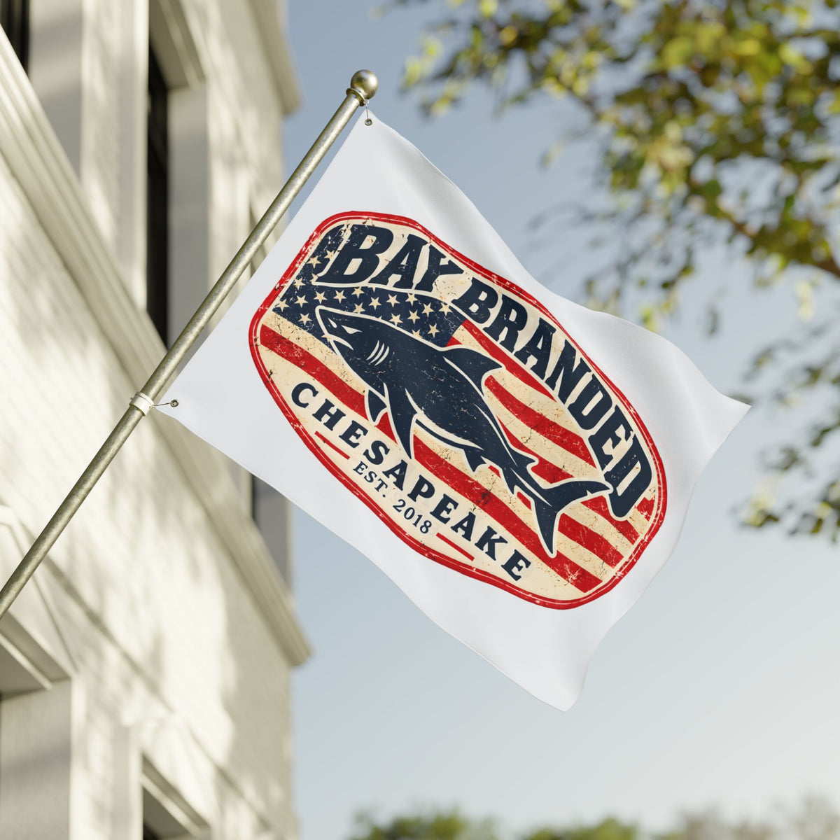 American Megalodon Bay Branded Flag