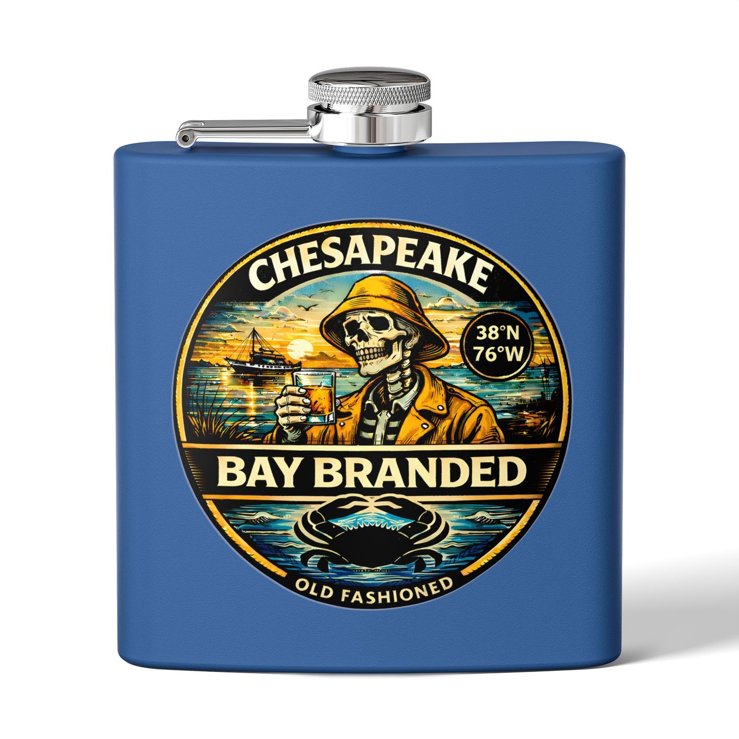 Bay Branded Old Fashioned Flask - 6oz Stainless Steel