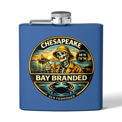 Bay Branded Old Fashioned Flask - 6oz Stainless Steel