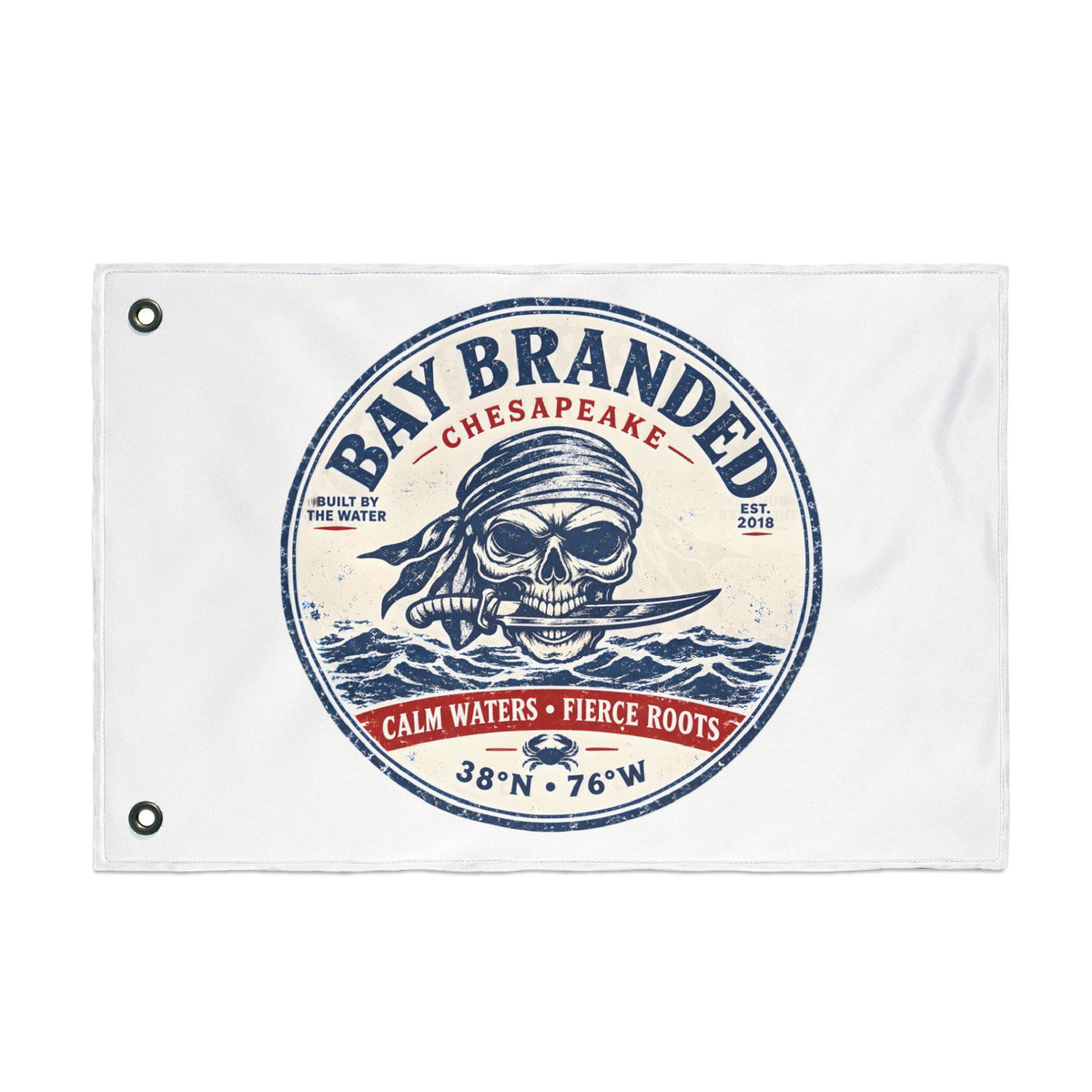 Calm Waters Fierce roots Pirate Flag
