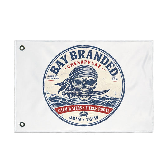 Calm Waters Fierce roots Pirate Flag