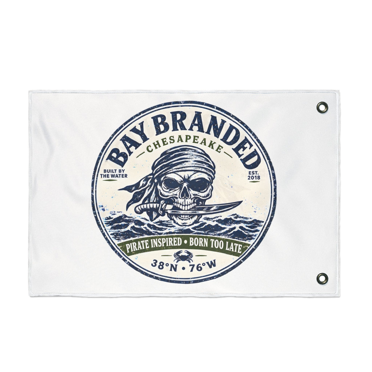 Pirate Inspired Born Too Late Flag