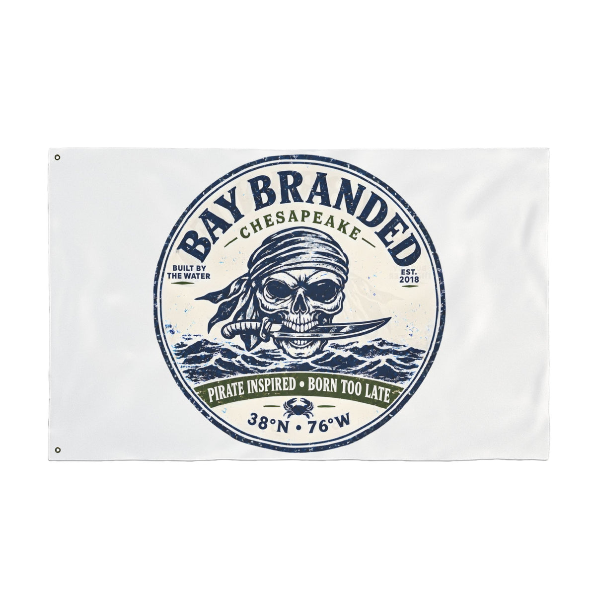 Pirate Inspired Born Too Late Flag