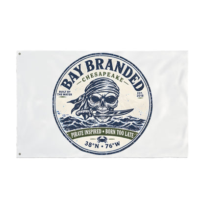 Pirate Inspired Born Too Late Flag