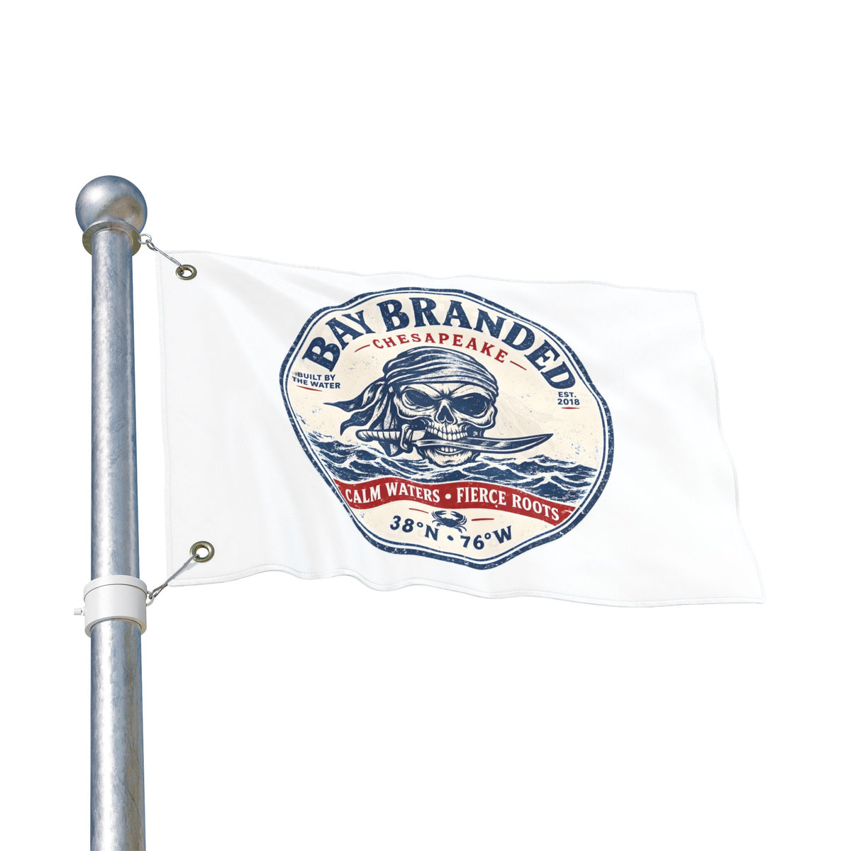 Calm Waters Fierce roots Pirate Flag