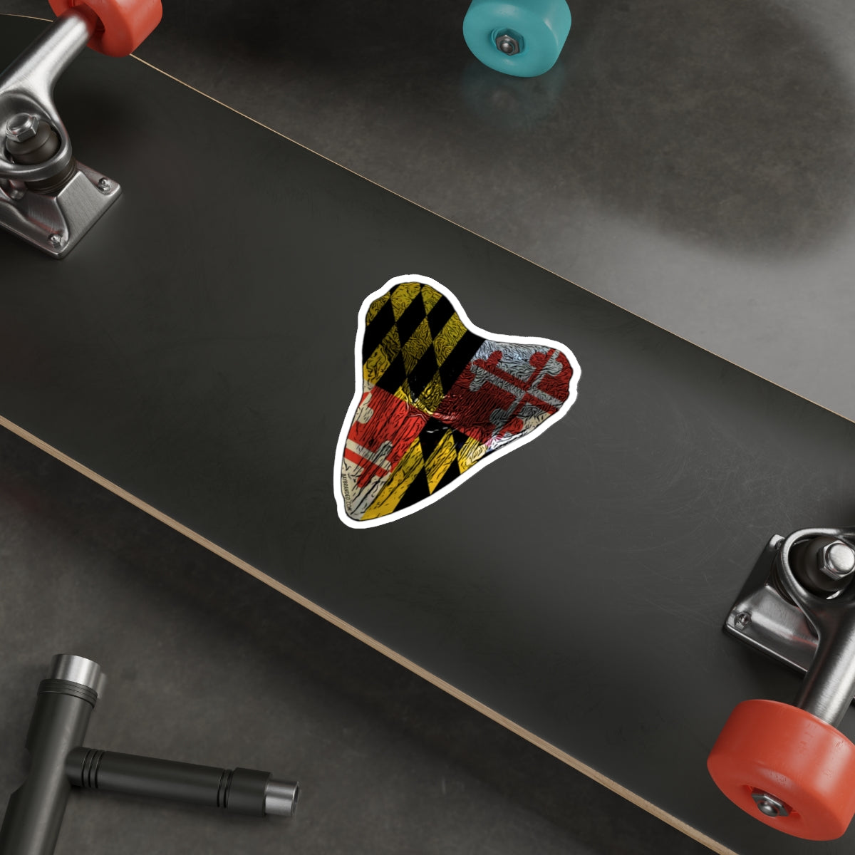 Bay Branded Megalodon Tooth Sticker - Maryland Flag