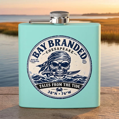 Tales from the Tide Flask - 6oz Stainless Steel Hip Flask