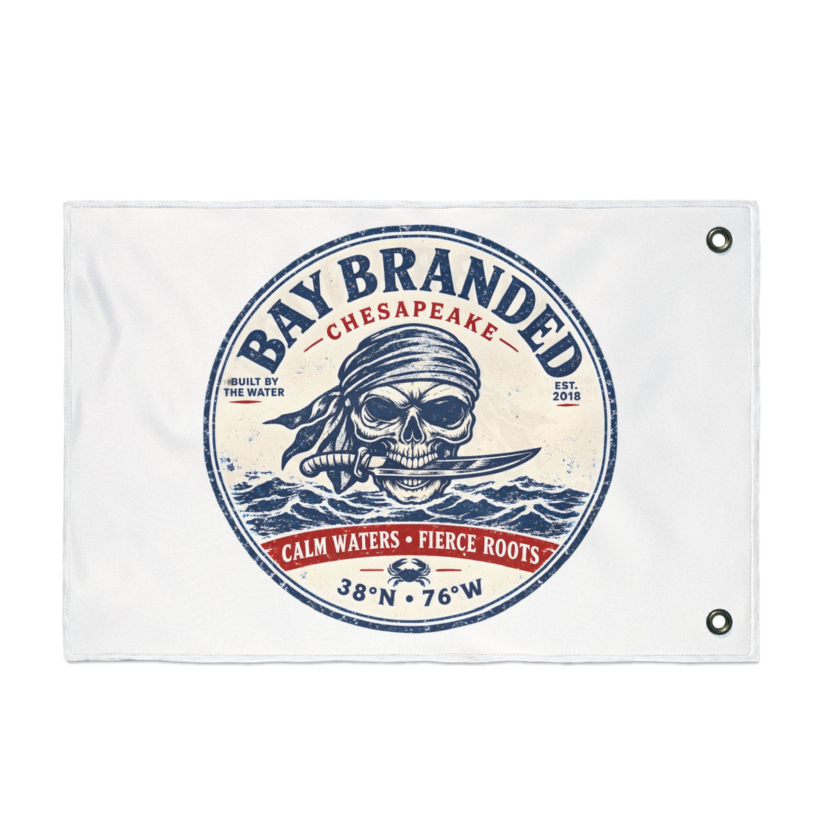 Calm Waters Fierce roots Pirate Flag