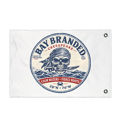Calm Waters Fierce roots Pirate Flag