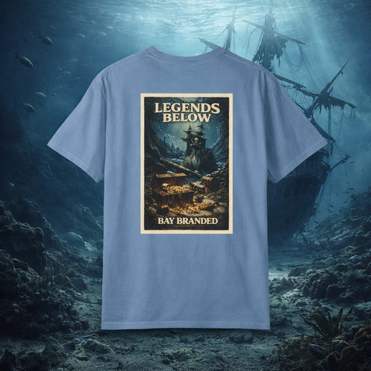 Bay Branded T-Shirt — Legends Below Pirate Wreck
