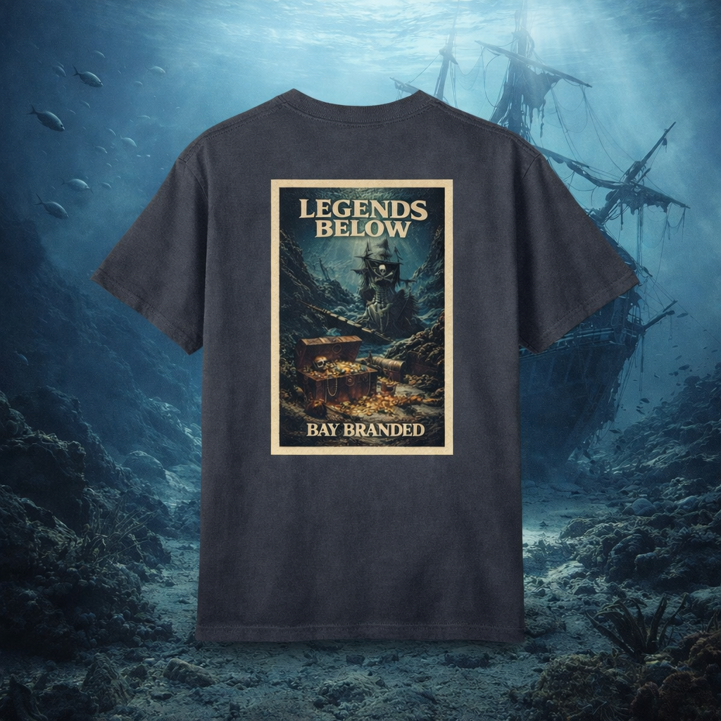 Bay Branded T-Shirt — Legends Below Pirate Wreck