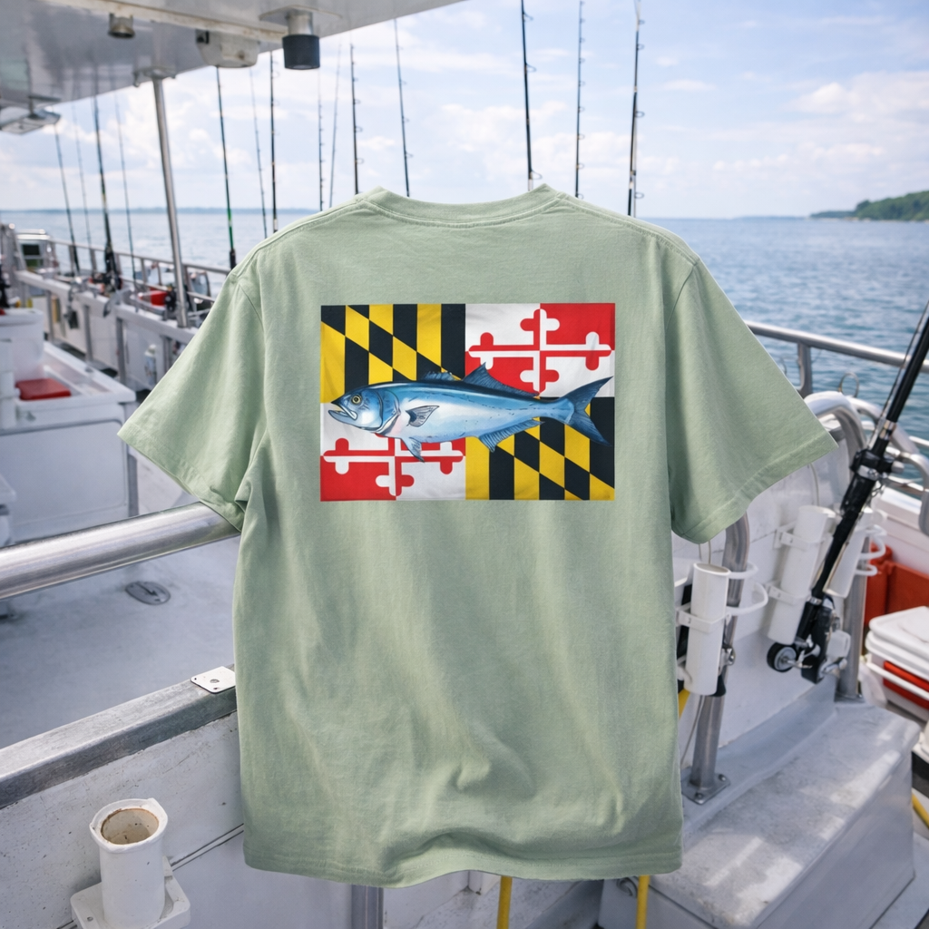 Bay Branded Maryland Flag Shirt - Bluefish