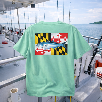 Bay Branded Maryland Flag Shirt - Bluefish