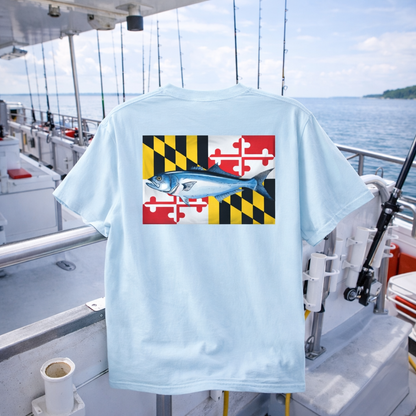 Bay Branded Maryland Flag Shirt - Bluefish