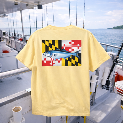 Bay Branded Maryland Flag Shirt - Bluefish