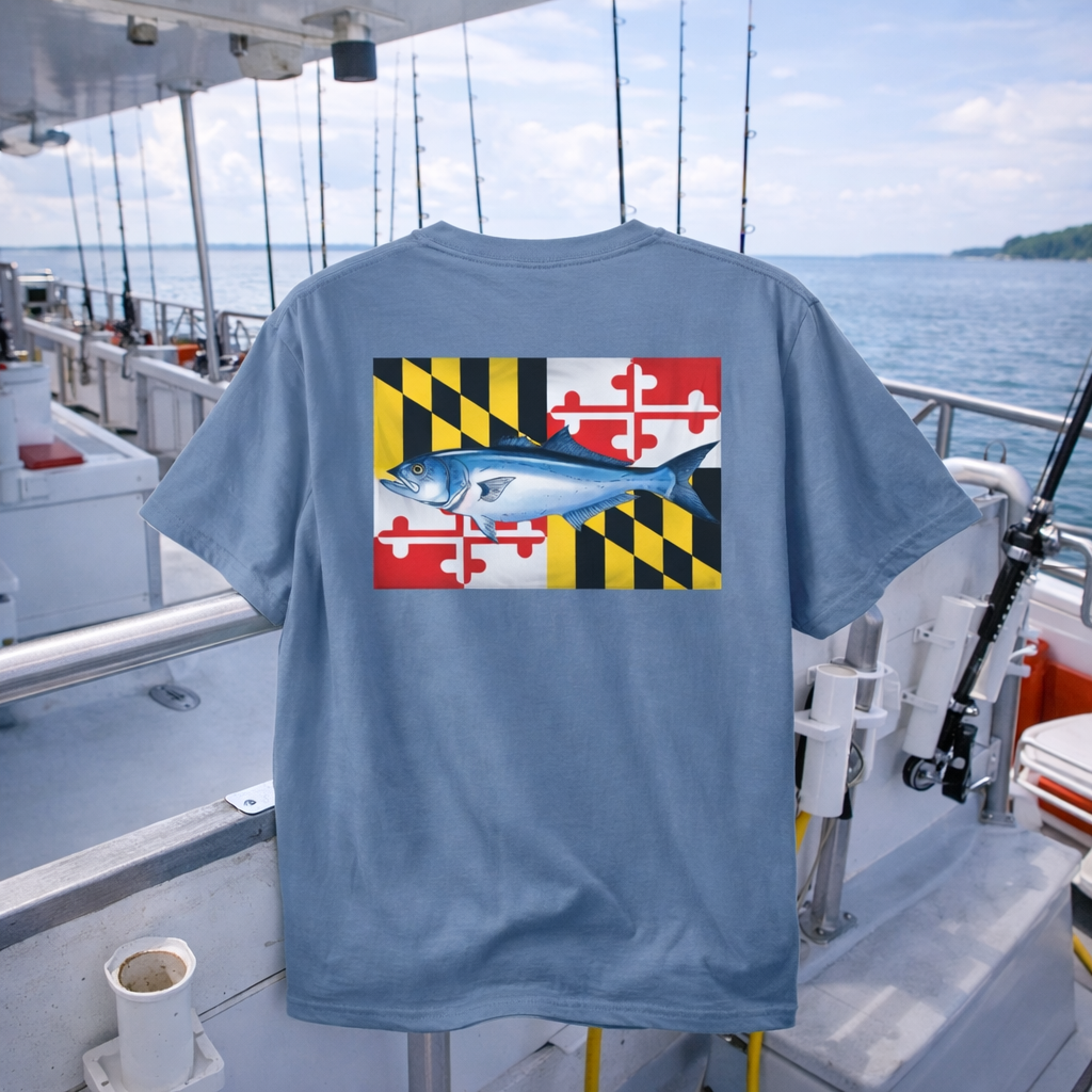 Bay Branded Maryland Flag Shirt - Bluefish