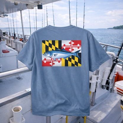 Bay Branded Maryland Flag Shirt - Bluefish